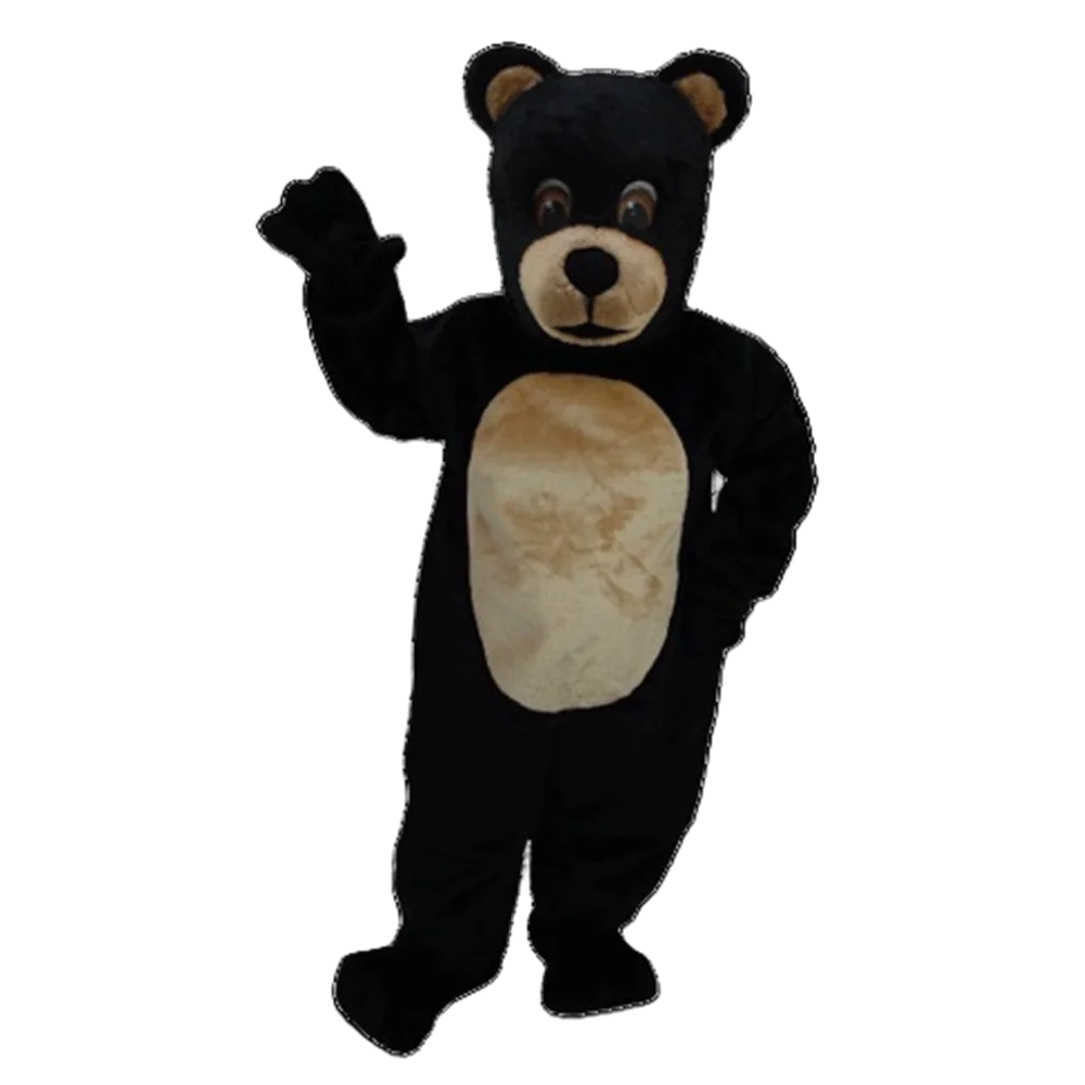 Promotion Jr. Black Bear Mascot Costume Adult Size Black Bear Animal Mascotte Outfit Suit With Mini Fan and Helmet SW526