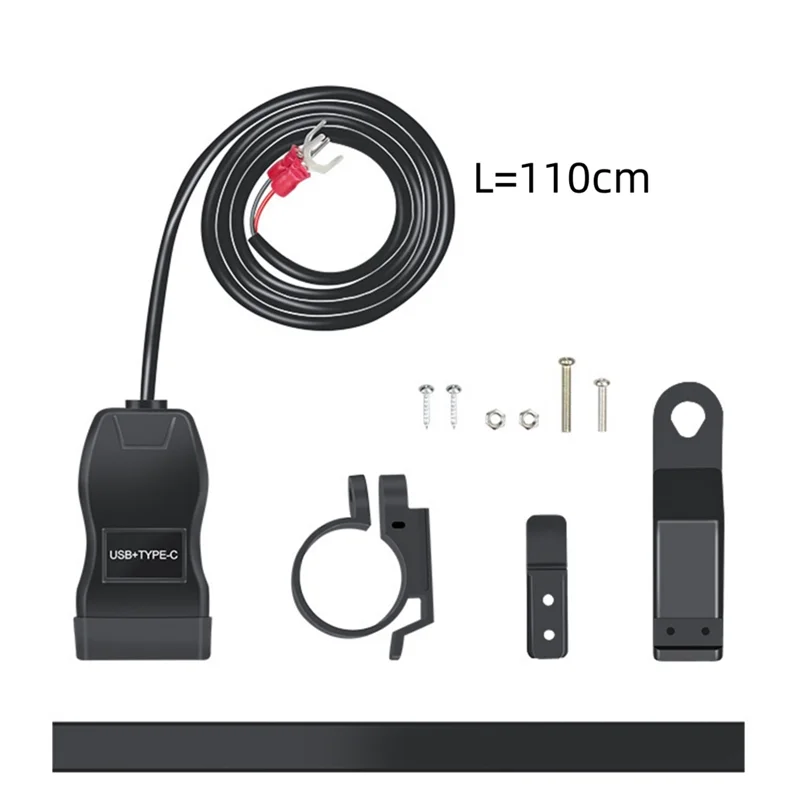 

Universal Motorcycle USB+Type-C Charger QC3.0 Handlebar Fast Charging Waterproof Socket Adapter