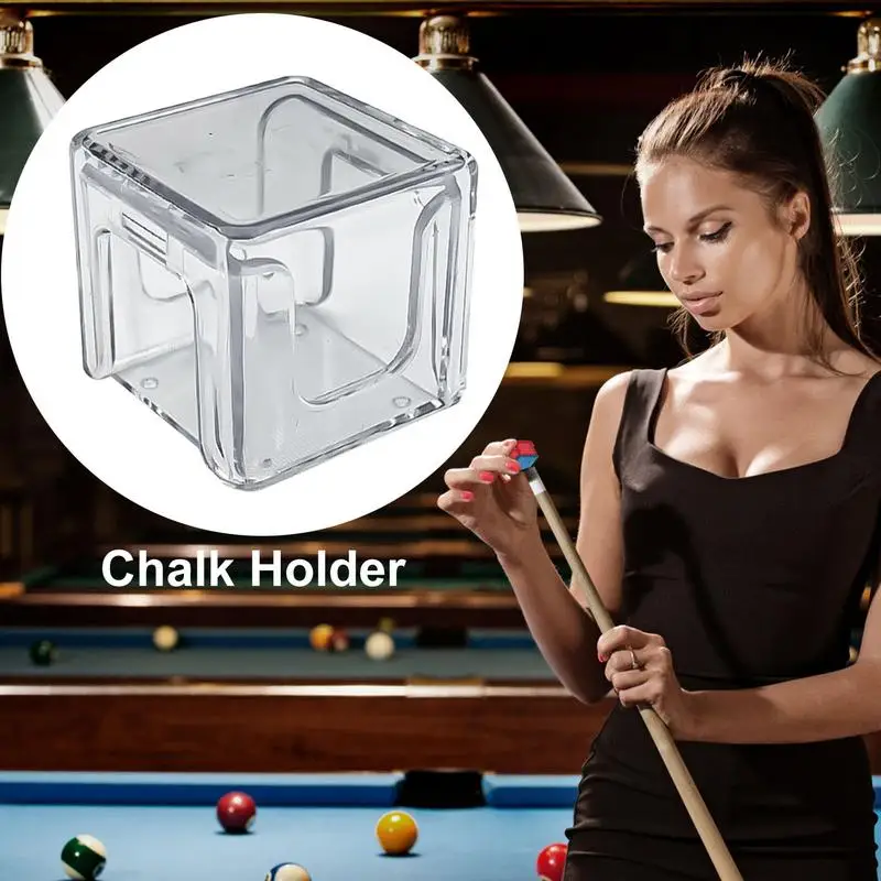 Pool Cue Chalk Storage Acrylic Design Chocolate Powder Box Transparent Billiard Chalk Storage Holder For Various Billiard Types