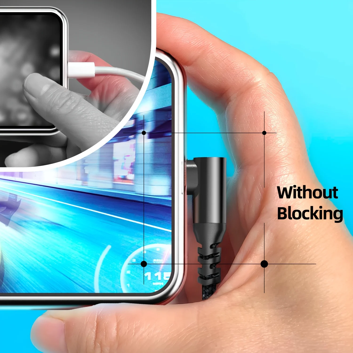 USB Type C Charger Cable Right Angle for  iPhone 16 Charger Nylon Braided Cord for iPhone 15 16 Pro Max Samsung Galaxy