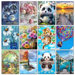 DIY 5D Diamond Painting Animal Landscape Flower Cross Stitch Kit Full Round Embroidery Mosaic Art Rhinestone Decoration Picture