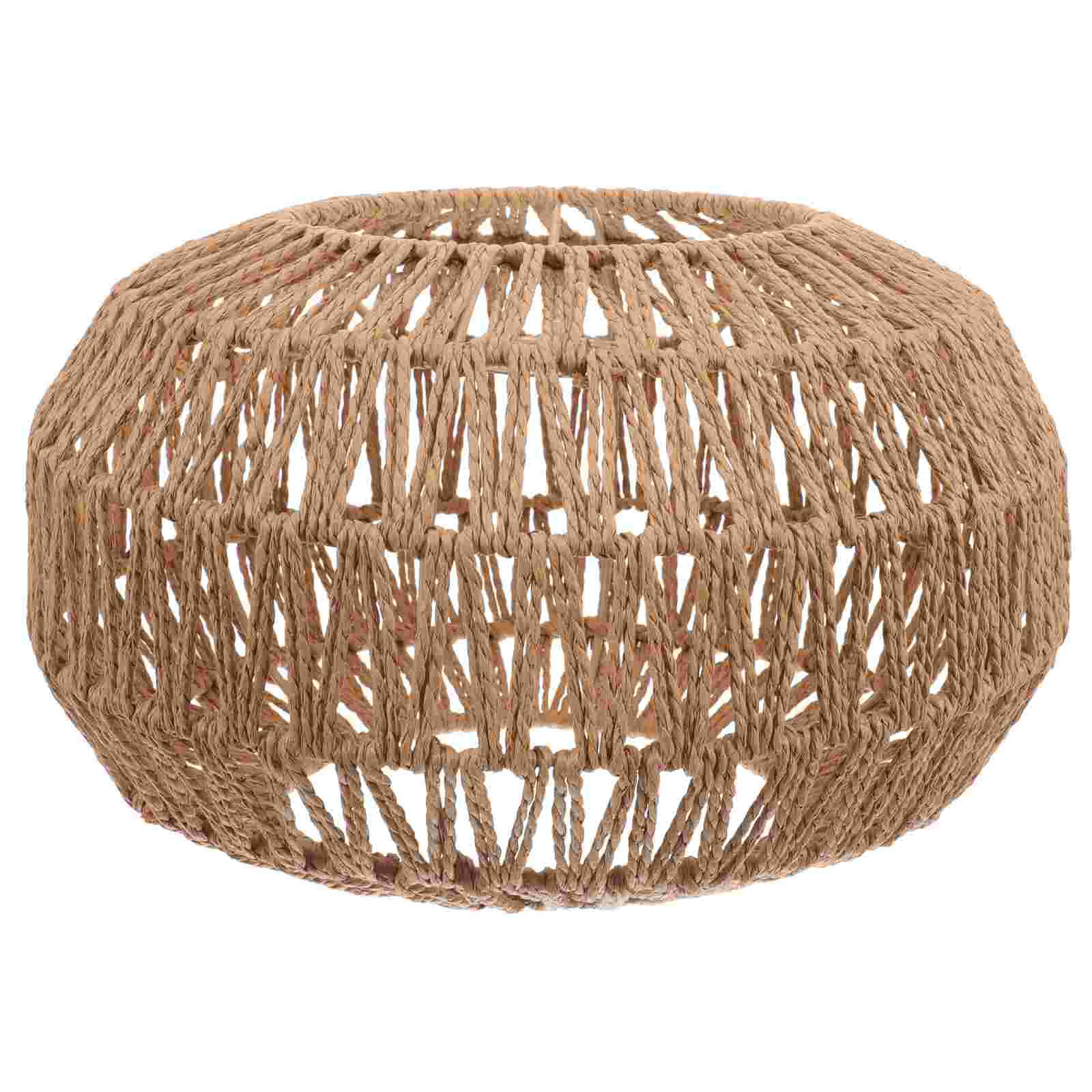 

Fuel Imitation Rattan Paper Rope Chandelier Rustic Outdoor Decor Ceiling Lamp Simple Lampshade