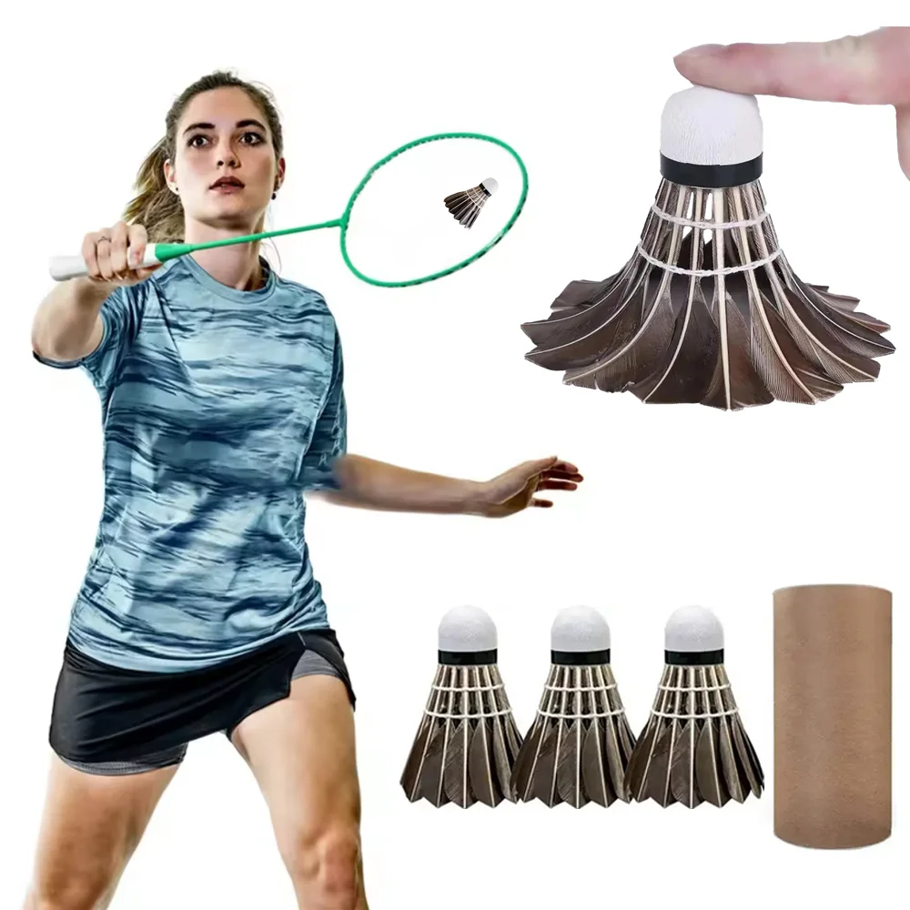 

Durable Windproof Black Professional Badminton Shuttlecock Tournament Training Duck Feather Ball Competition Shuttlecock