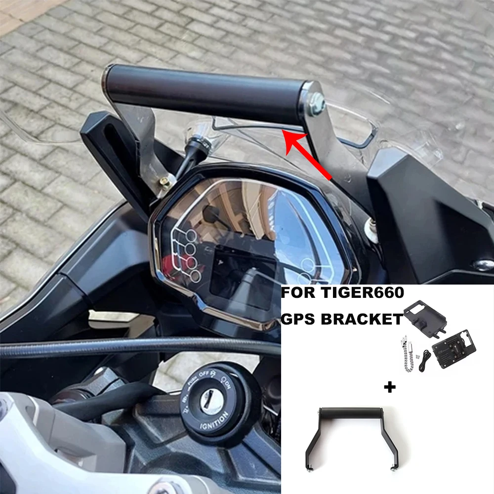 

For Tiger Sport 660 2022-2023 GPS Plate Brackets Accessories For Tiger 660 Motorcycle GPS SMART PHONE Navigation Adapt Holder