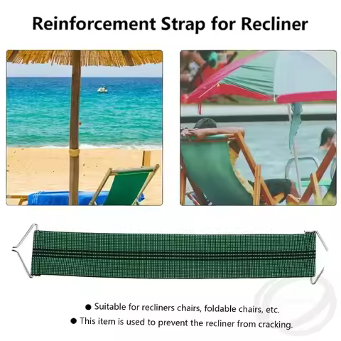 Recliner Chair Repair Kit: Reinforced Replacement Belts &amp; Bungee Cords with Hooks for Deck, Patio, and Gravity Sunlounger Chairs