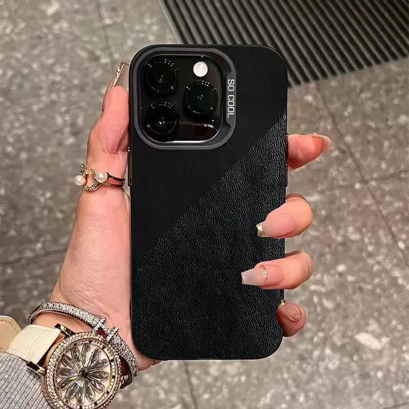 

Simple black pattern design phone case for iPhone 16 15 14 13 12 11 Pro/ Max/Plus shock-proof rear cover anti-fingerprint