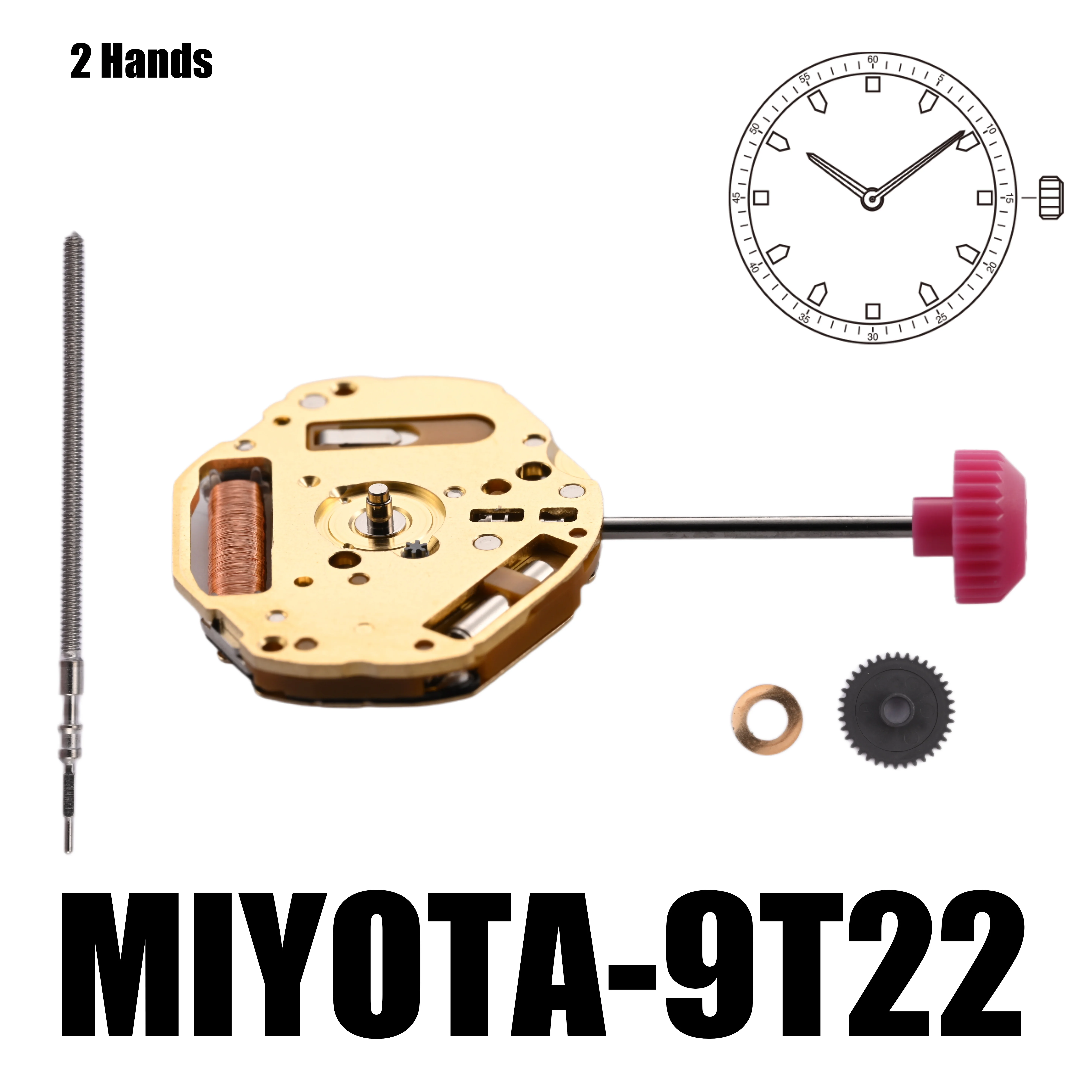 MYIOTA 9T22 Slim｜Movements Super slim movement. Perfect for designs with an ultra-thin profile. Size: 6 3/4×8'''; Height: 1.9mm
