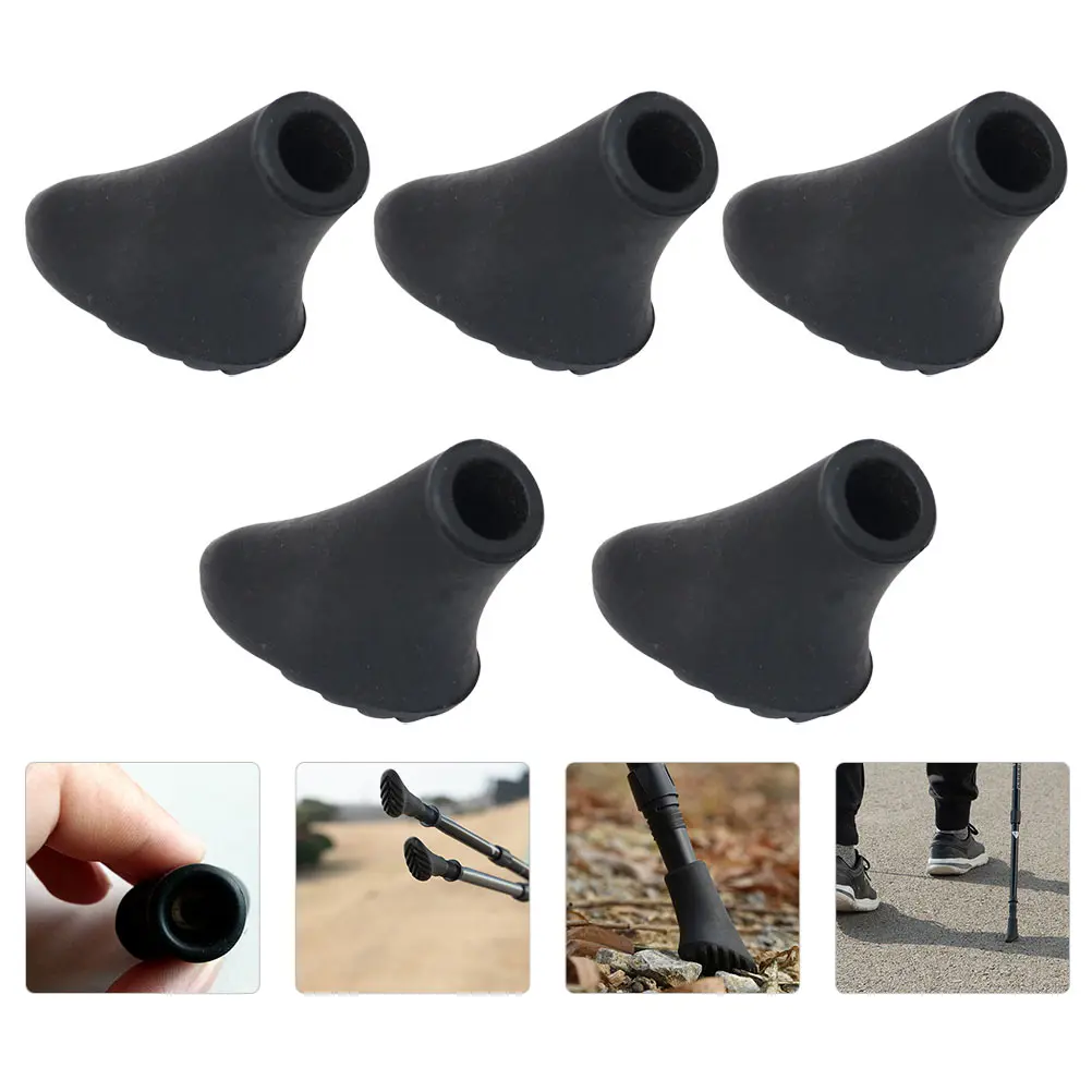 

Rubber Tips for Trekking Poles Lightweight Hiking Stick Accessories Black Protect Metal Spines Walking Stick Head Protector