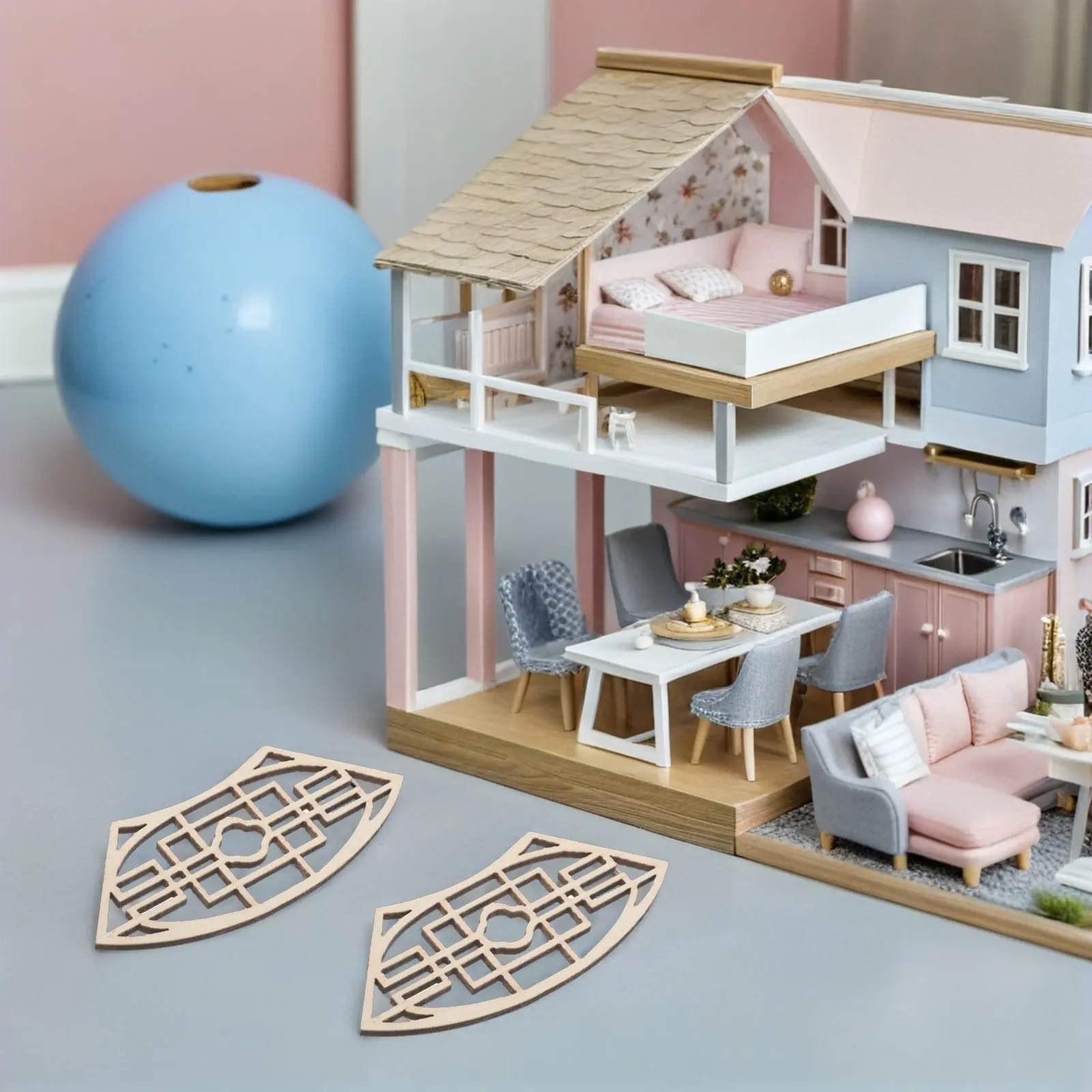 20Pcs Mini Screen Decoration Decorative Miniature Chinese Screen For Dollhouse Decor Style Wood Divider Compact