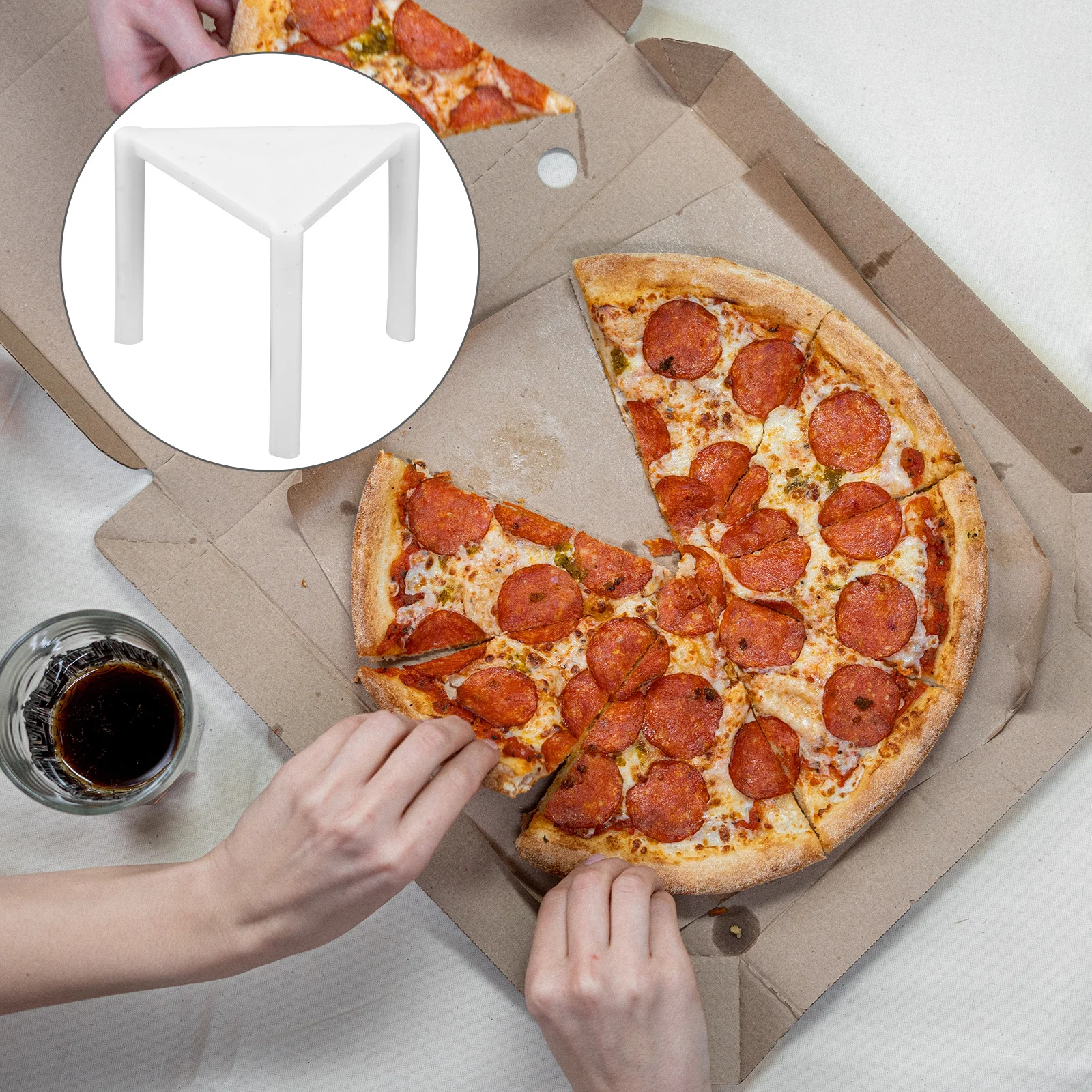 

100Pcs Plastic Pizza Holder Lightweight Stands Practical Baking Tool for Hotel Takeaway Pizza Rack Stands Plastic Tripod Rack