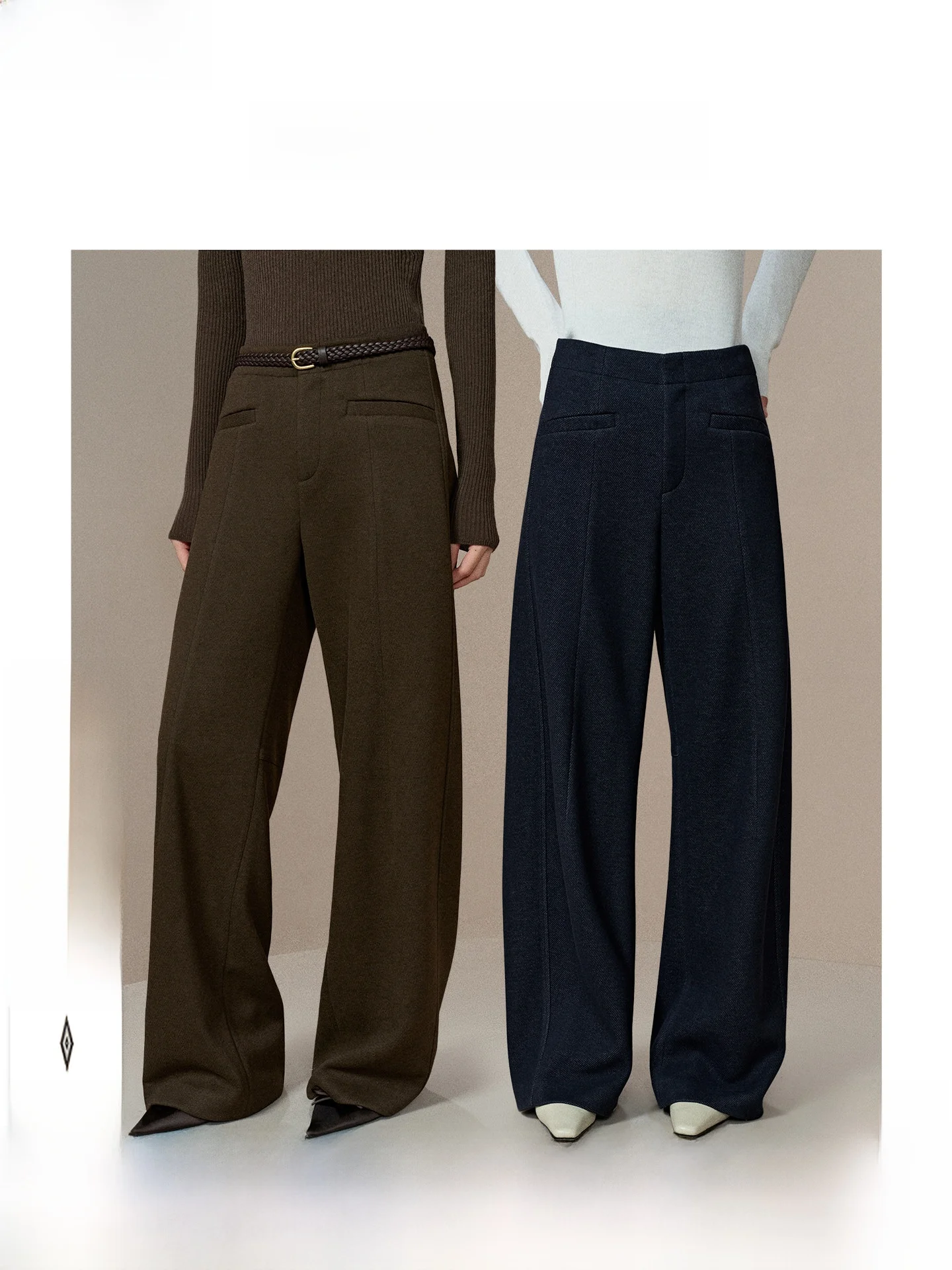 

ZhiZhi Draped Simple Deconstructed Design Casual Pants with Pocket Straight Leg Trousers for Women Commute Daily Wear