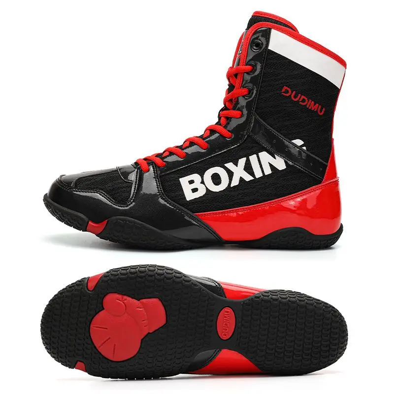 Professional Foot Protector Wrestling Shoes Durable Boxing Sneakers Men's Fighting Lightweight Breathable Footwear Gold Green