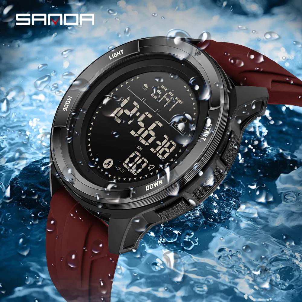 SANDA New Hot Men\'s Electronic Lntelligence Watch Sport Waterproof Night Light Calendar Calories Timer Multifunctional Men Watch