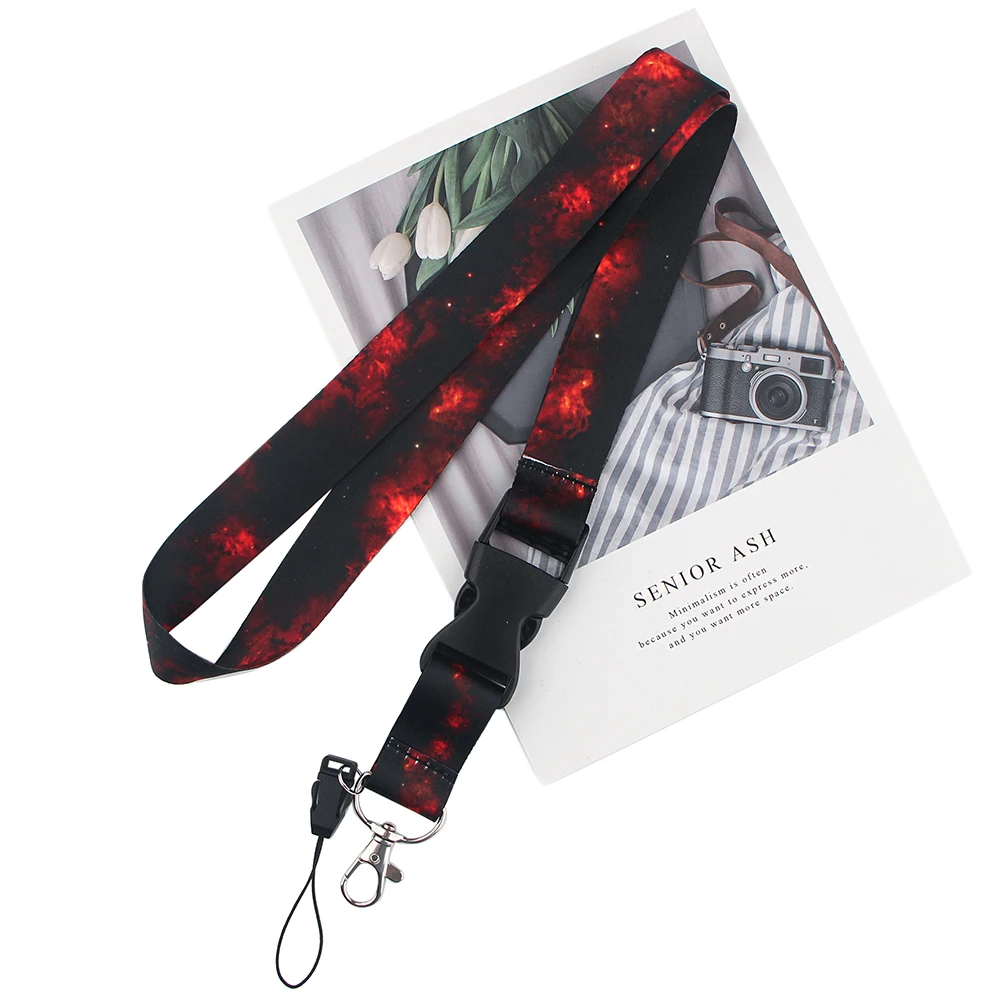 5개 세트 예쁜 별이 빛나는 하늘 로프 스트랩 버클 키체인 랜야드 자동차 오토바이 열쇠 분실 방지 걸이 로프 액세서리 선물