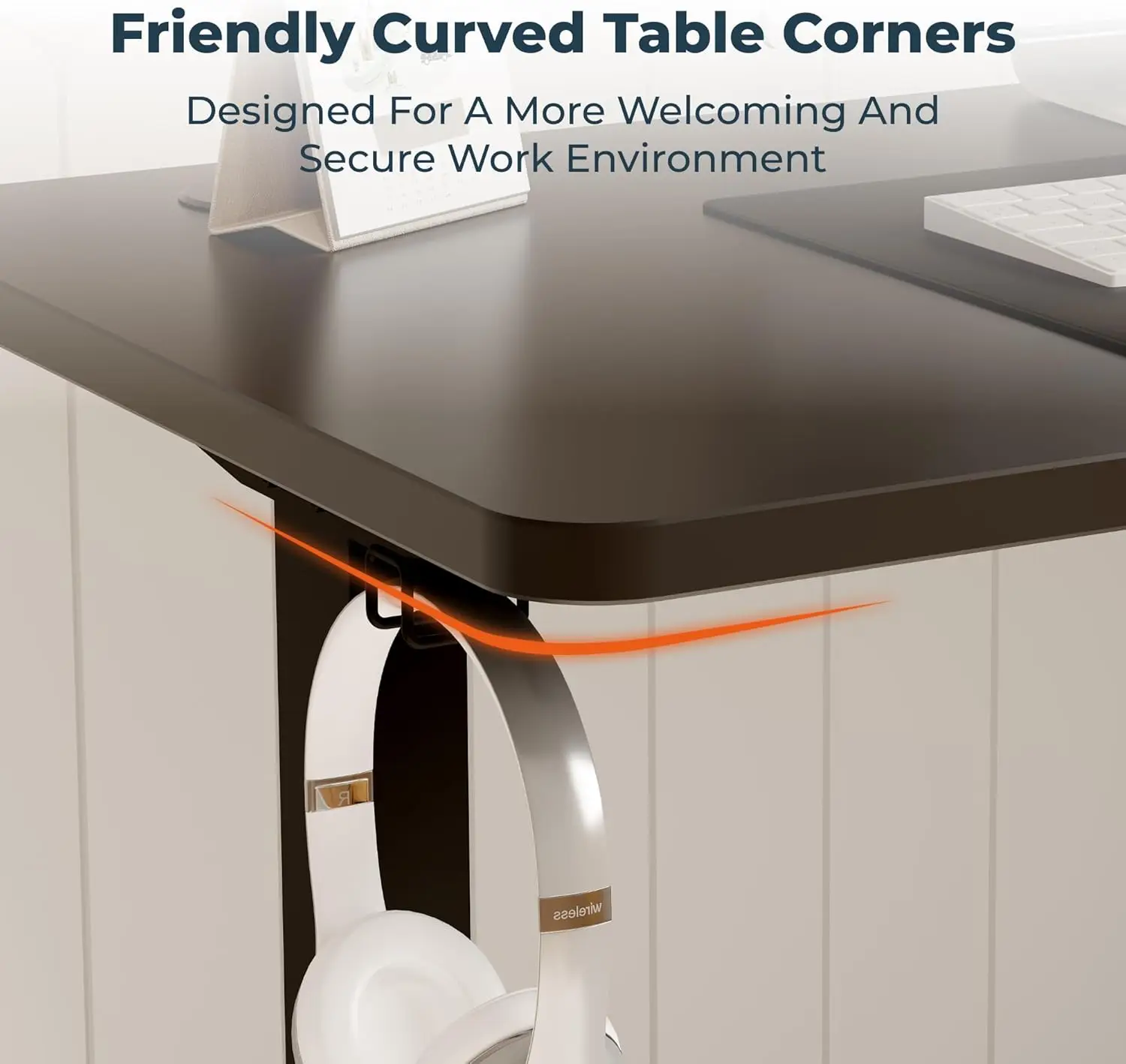 Электрический стол 55x24 дюйма с предустановленной памятью, черной столешницей и рамкой