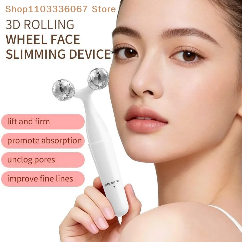 【HLS】V Shaped 3D Facial Massage Roller 1Pcs Face Lifting Tool Portable Anti Wrinkle Massager for Home Skincare Routine
