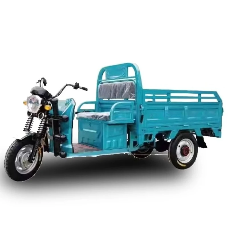 Electric 3-Wheel Pickup Truck 500KG Loading Capacity Open Cargo Tricycle Food Truck with 60V Voltage