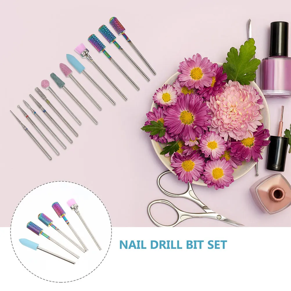 Nail Drill Bit Set Tungsten Steel Emery Sanding Heads For Manicure Pedicure Electric Nail Sander Polish Removal Tool
