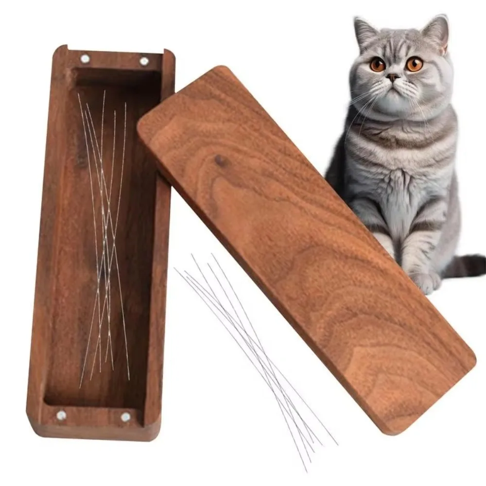 

Solid Wood Cat Hair Memorial Box Commemorative Dustproof Animal Hair Storage Box Durable Handcrafted Pet Memories Collecting Box