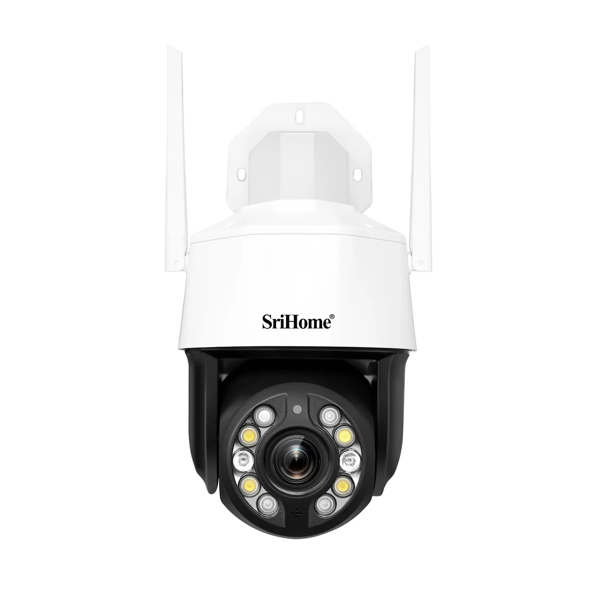 

Srihome SH041 5MP UHD двухдиапазонный 2,4G и 5G WIFI 20-кратный зум Беспроводная PTZ IP-купольная камера Полноцветный монитор с обнаружением гуманоидов AI