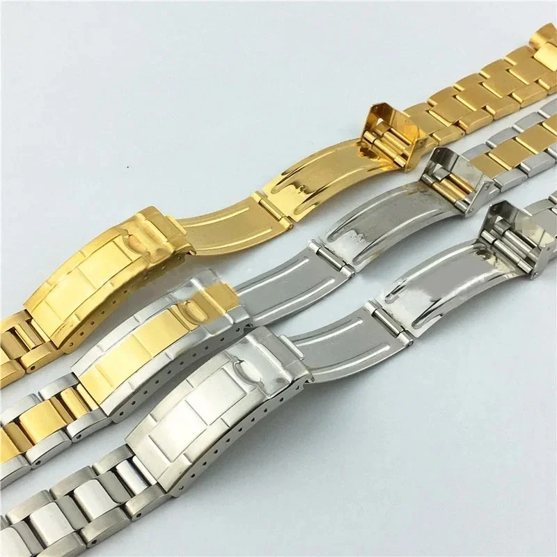 Stainless Steel Watch Bracelet For Rolex Submariner Daytona Explorer Date Deployment Clasp Silver Gold Watchbands 20mm