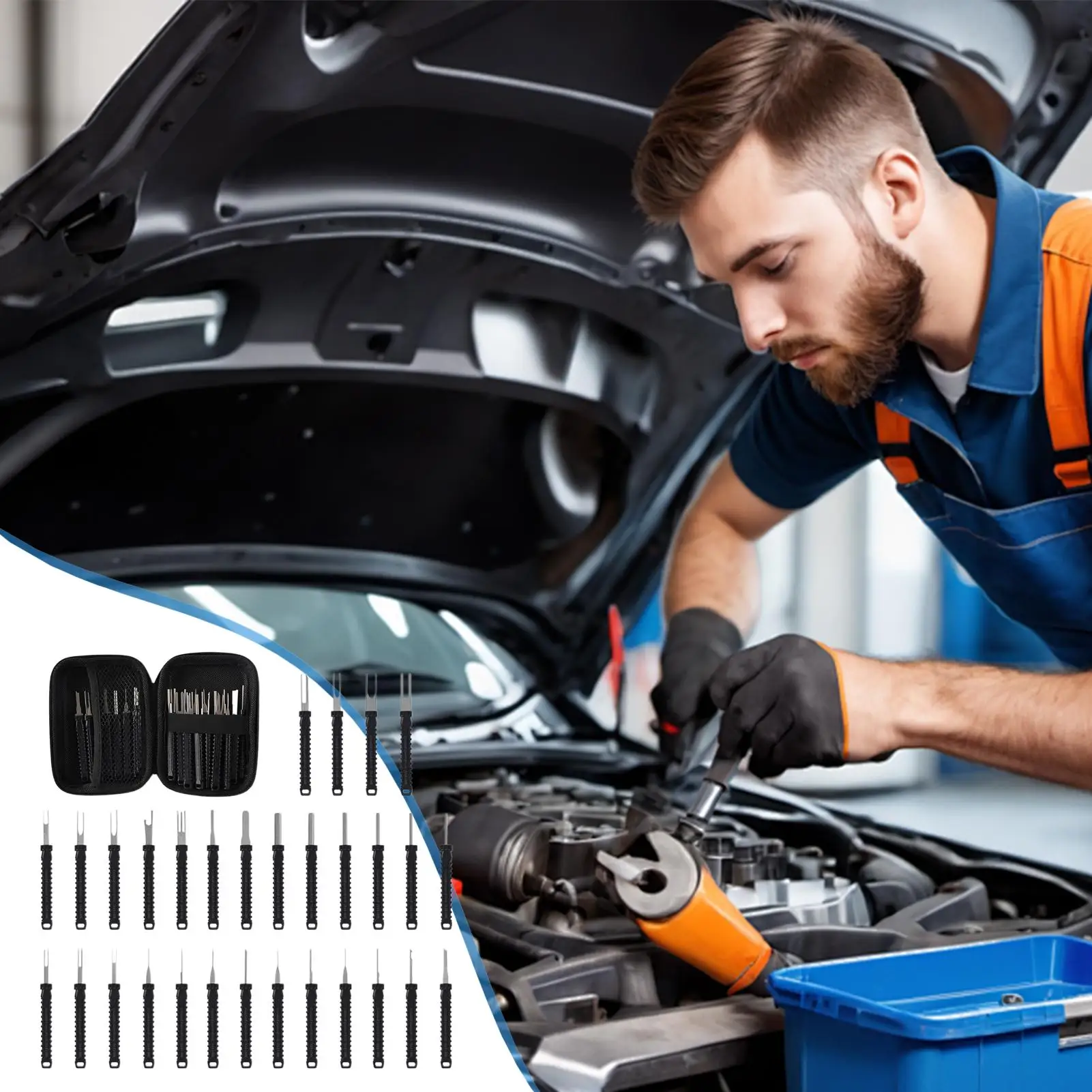 

Pin Removal Tool 30 Pieces Heavy Duty Auto Supplies Automotive Electrical Tools for Automotive Vehicles Engine Motorcycle