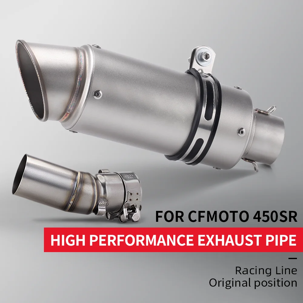 

Надевается для CFMOTO 450SR CF 450 SR, выхлопная труба мотоцикла, модифицированная промежуточная труба, подходит для выхлопной системы 51 мм
