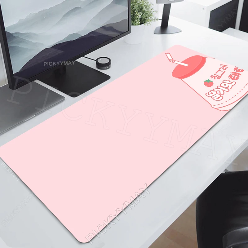 Strawberry Milktea Mousepads Cute Table Mats Gamer Mousepad Large Mouse Mat Desk Pads Keyboard Mats Gaming Mouse Pad Pink