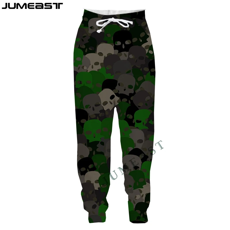 Jumeast Y2K 3D Printed Hunting Skull Camouflage Sweatpants Men Women Casual Long Pants Sport Pullover Length Trousers