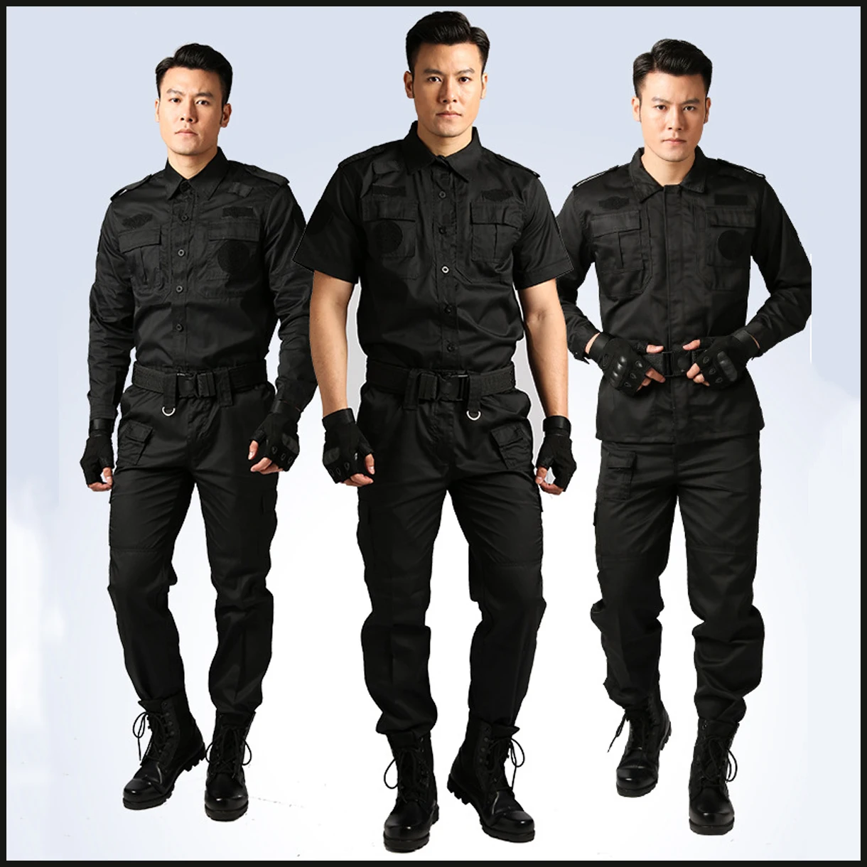 Black Uniforms Security Guard Uniform Clothing Workshop Outdoor Training Waterproof Summer Autumn Long Sleeve