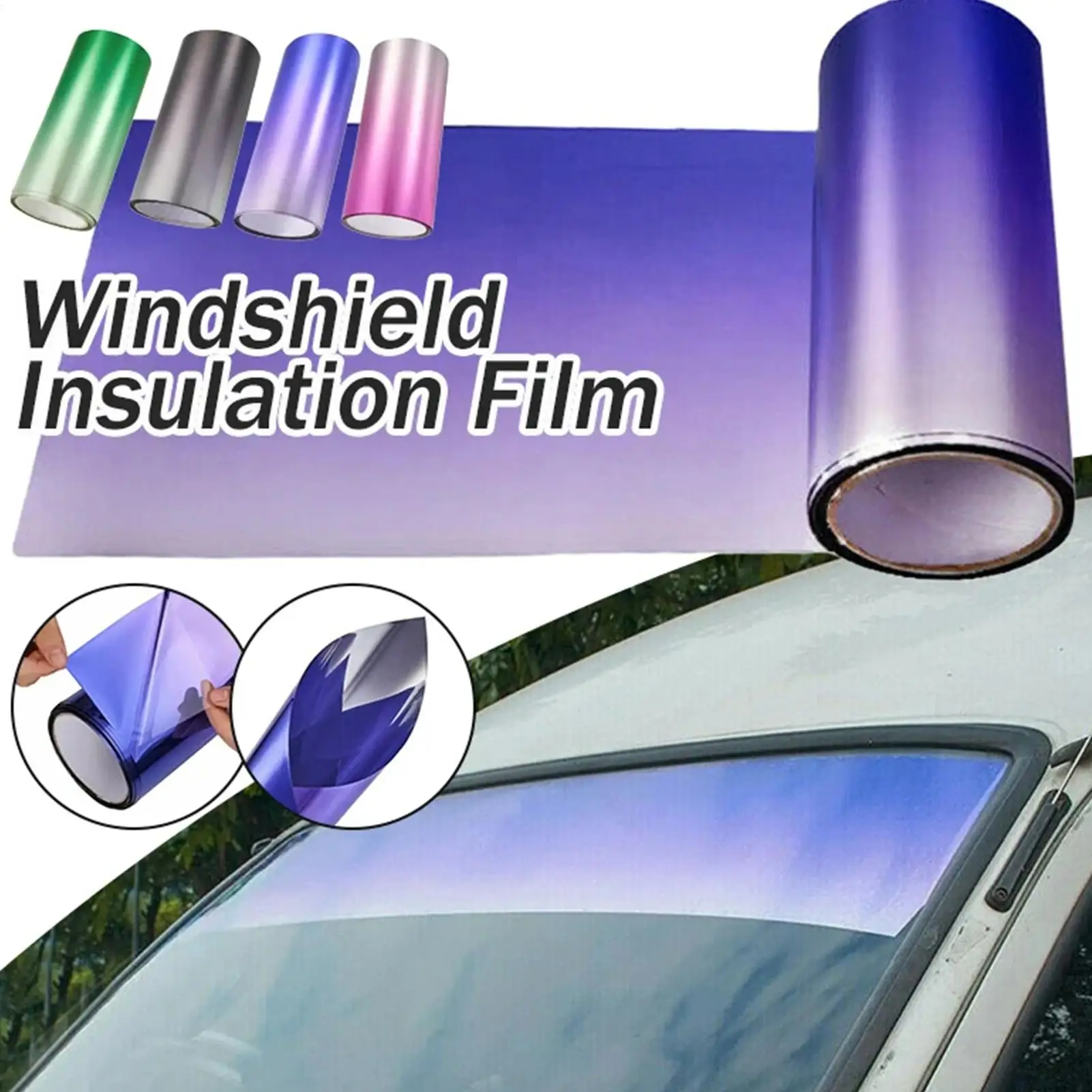 Car Windshield Film Front Windshield Strip UV Blocker Scratch Resistant Self Adhesive Multifunctional Car Windshield Sticker