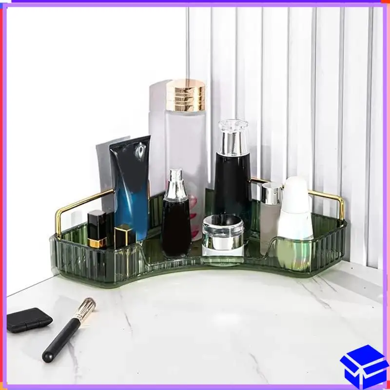 

Reliable 1 PCS Corner Bathroom Counter Organizer PET+Metal 25.5X16.5X8cm For Vanity Perfume Tray For Corner Storage B