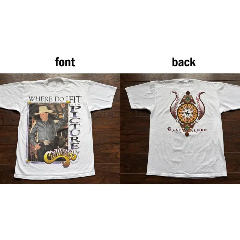 Clay Walker Country Concert Tour Тяжелая хлопковая белая футболка всех размеров BL525