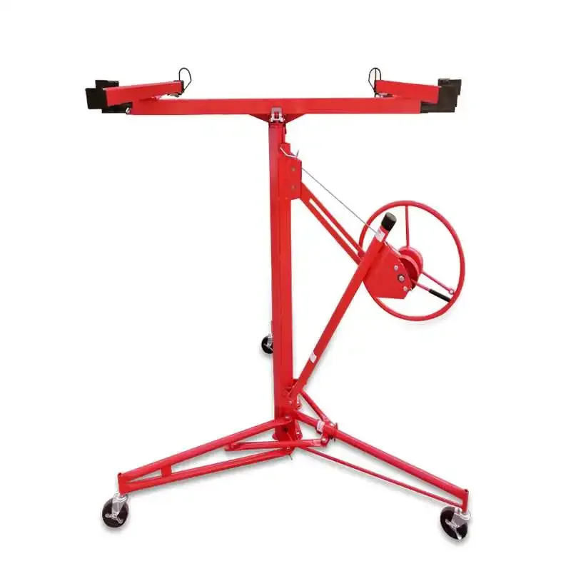 Heavy Duty 11FT Drywall Lift Plaster board lifter Panel Hoist Jack Lifter Construction Tool, Red