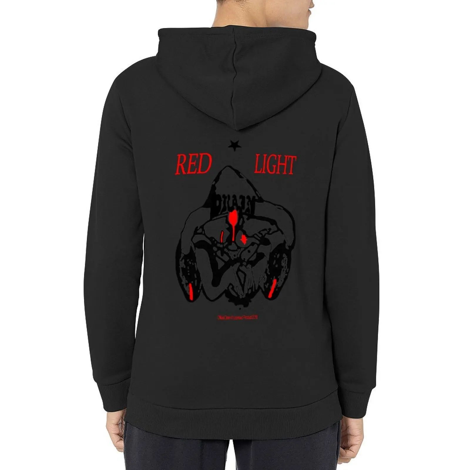 

Bladee Drain Gang Red Light Character Black Hoodie mens designer clothes men's clothing male clothes anime clothing mens hoodie