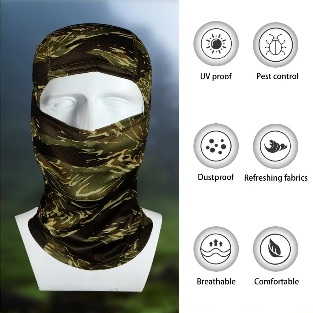 MUSION Fashion Camo Face Mask Bandana Balaclava Hood Headwear for Men Women Training Cycling Ski Wind-Resistant Hunting