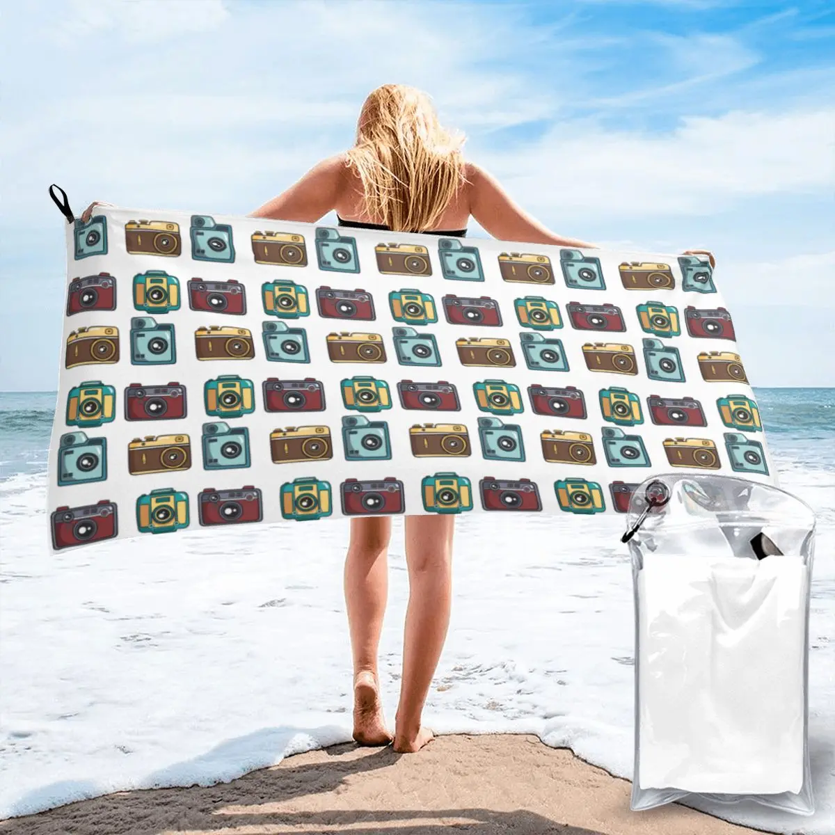 Retro Camera Cameras Beach Towel Soft Microfiber Quick Dry Absorbent Quick Towels For Swimming