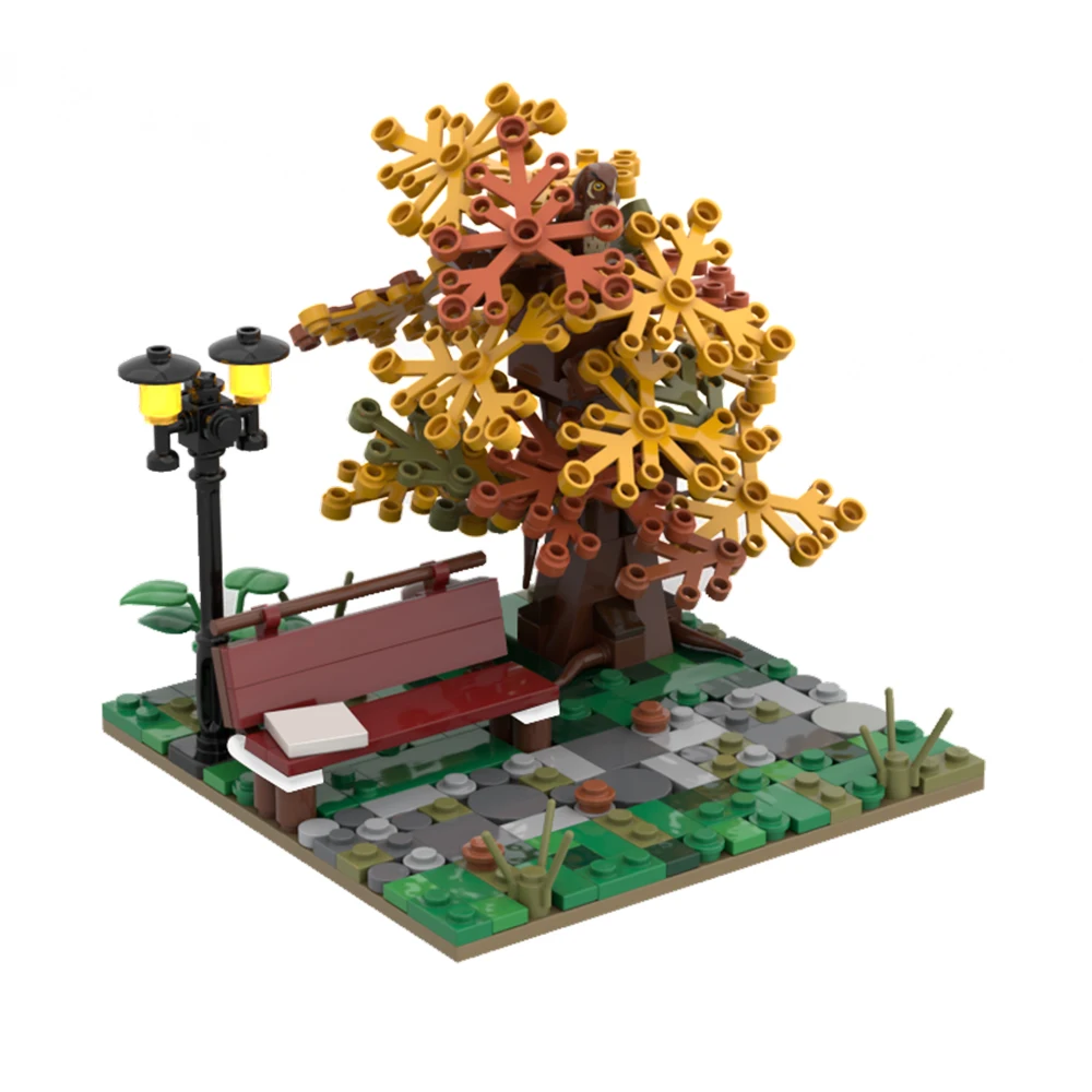 Autumn Park Building Blocks Moc 284PCS Garden DIY Architecture Model Sets Bricks Decoration for City Adult Toys Kids Gift