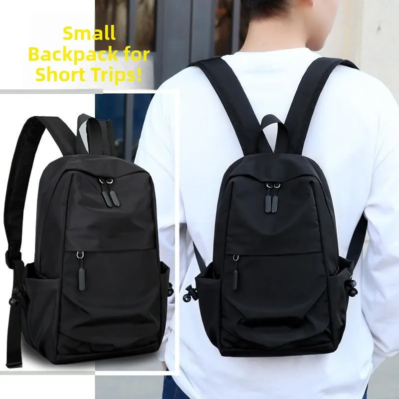 New 2023 Small Oxford Backpack Unisex Lightweight Casual Day Trip Bag Fashionable Trendy Bookbag Soft Polyester Material
