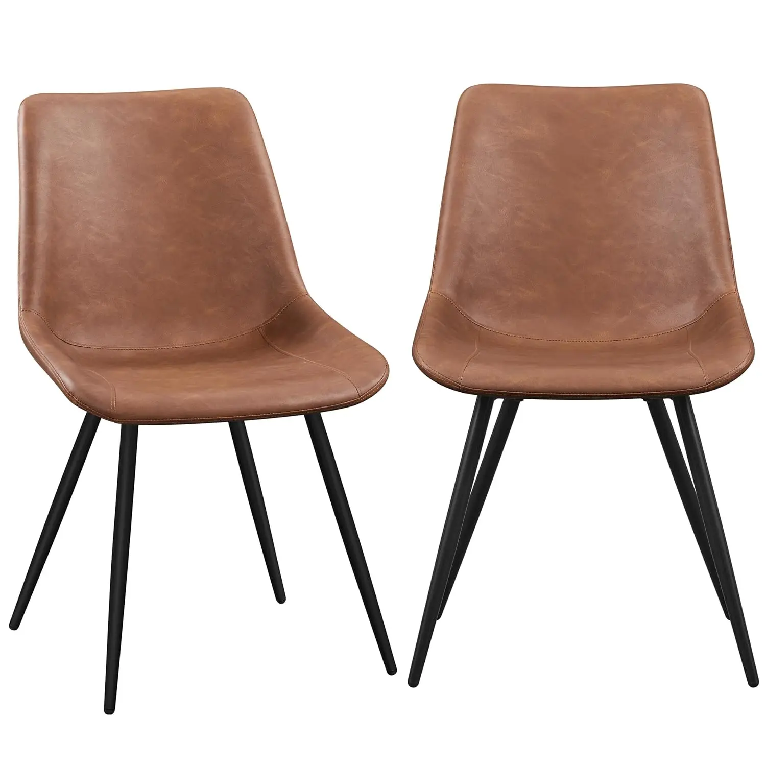 

Dining Room Chairs Set of 2 Mid Century Modern Kitchen Chairs with Upholstered Faux Leather and Metal Legs for, Customized