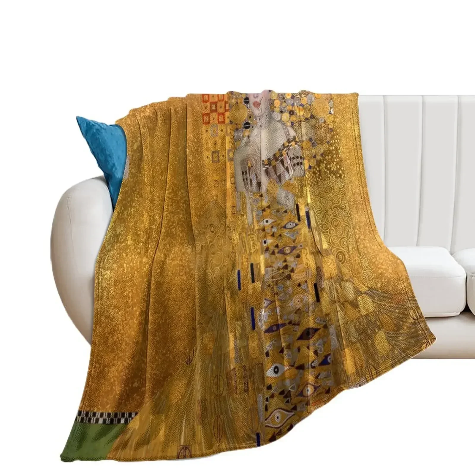 Portrait of Adele Bloch-Bauer I by Gustav Klimt Throw Blanket Sleeping Bag Tourist Blankets