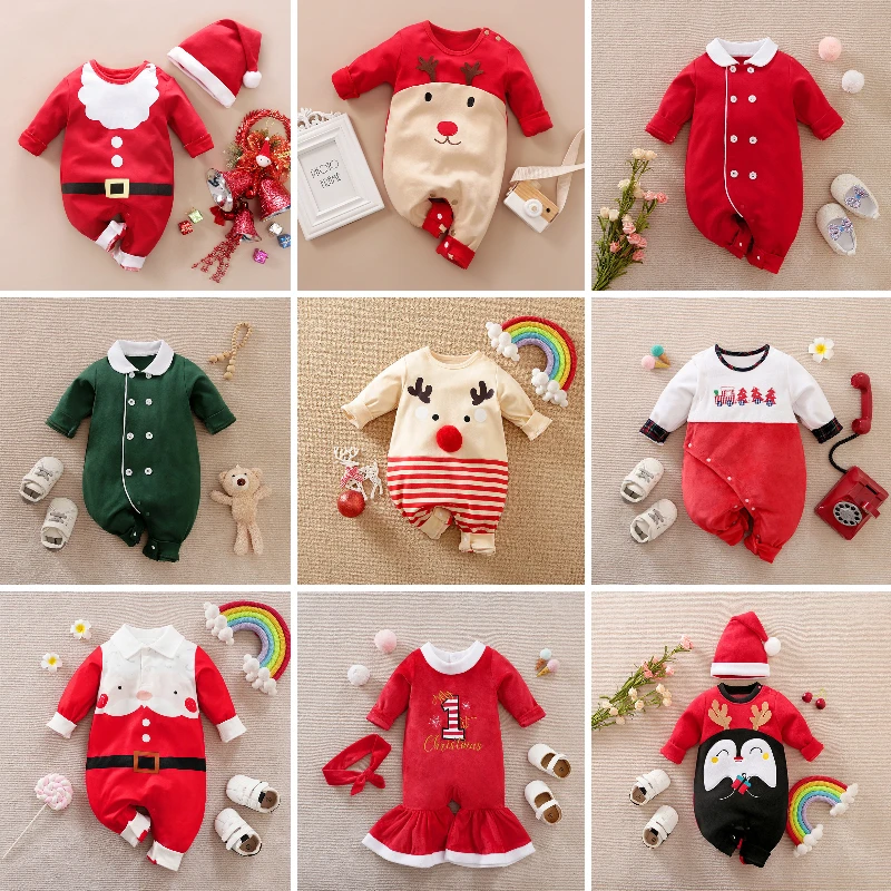 Prowow My First Christmas Baby Romper 2023 Santa Claus Cosplay Clothes Xmas Jumpsuit For Kids Happy New Year Costume Baby