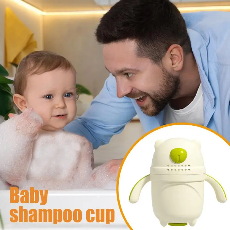 Taza de enjuague para baño de bebé, vertedor de agua para baño, enjuague de baño para bebé con mango ergonómico, vertedor de agua para baño, taza para lavar el cabello, champú brillante