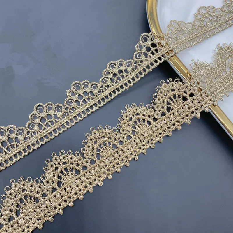 1 Yards Lace Trim Ribbon Embroidered Fabric Webbing Lace Trim Sewing Craft Gift Wrapping