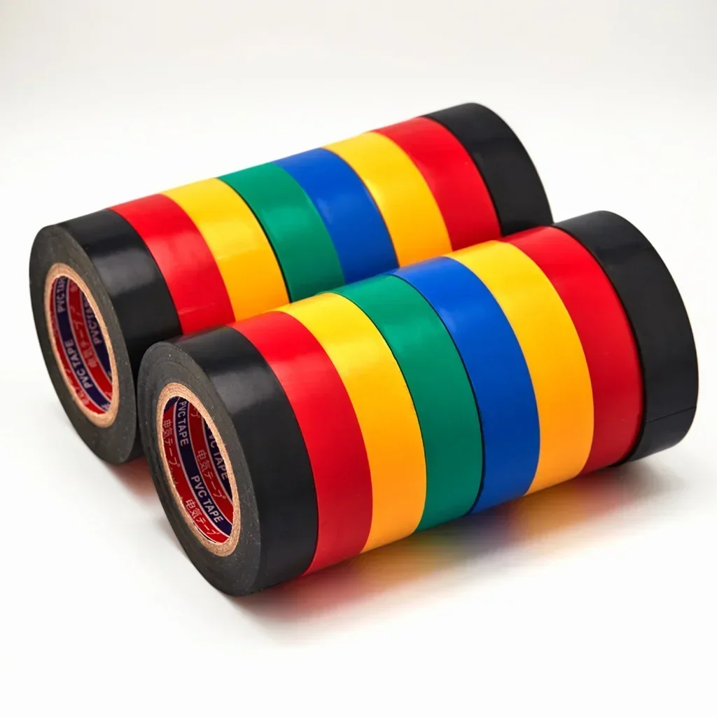 3PCS/Lot,  Insulated Electrical Tape High Adhesion Waterproof Tape Red Yellow Green Blue Black Super Stick PVC Electrical Tape