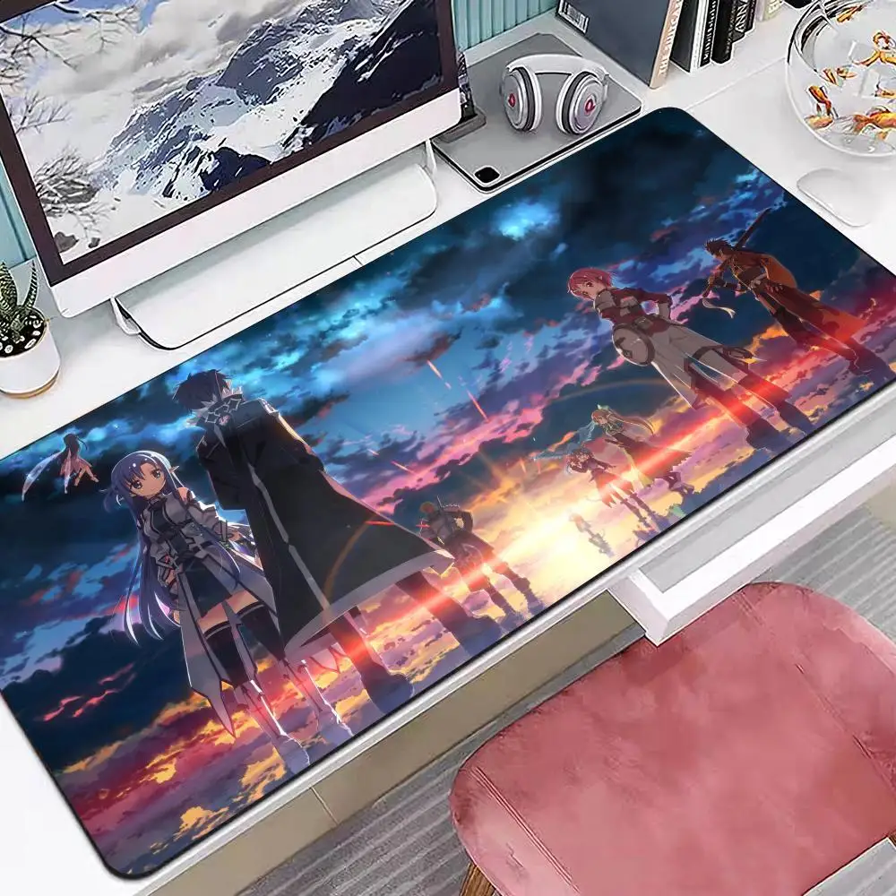 لوحة ماوس أنيمي ساو سيف آرت أونلاين بأحجام متعددة كبيرة مربعة للكمبيوتر مكتب ألعاب طاولة مفارش مطاطية مضادة للانزلاق #1