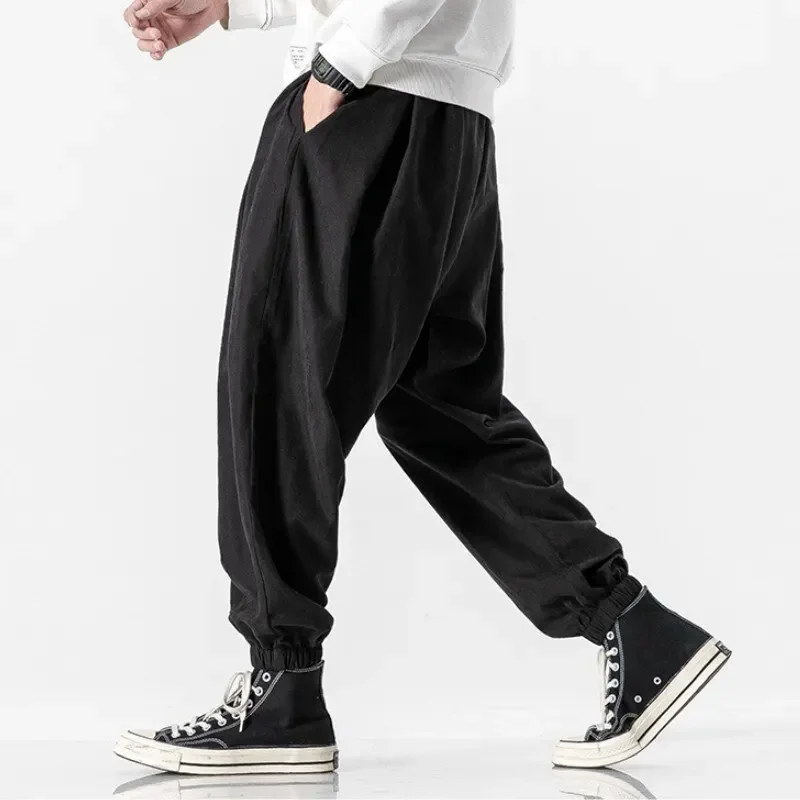 2024 Spring New Japanese Beam Leg Pants Loose Casual Wide-Legged Pants Fashion Hip-Hop Street Designer Model Harlequin Pants