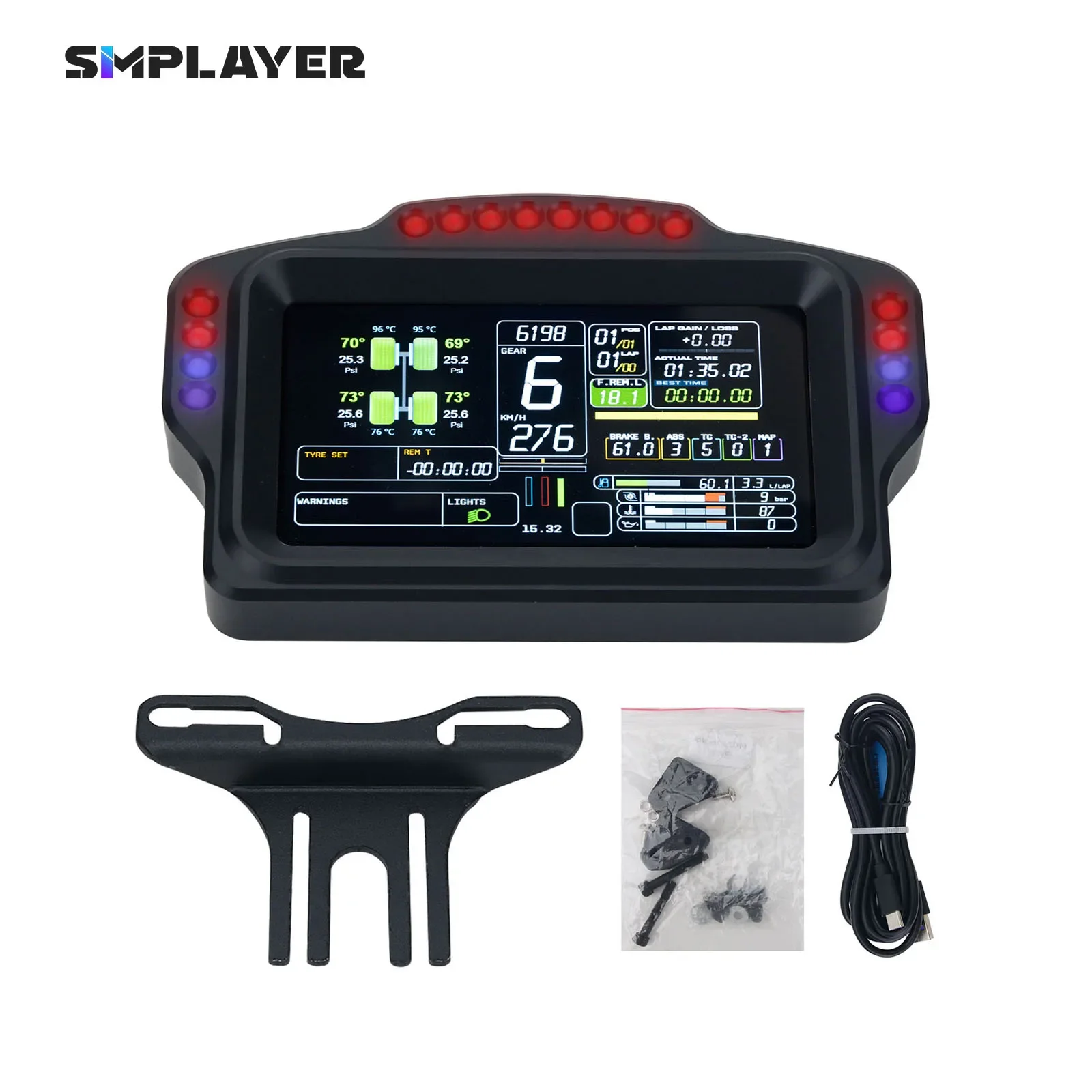 Simplayer DV480 PRO Dashboard Sim Racing Dash Display with 5