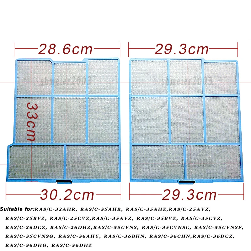 1 zestaw filtr do klimatyzatora przystosowana do HITACHI RAS-35AHR, 36AHY, 32AHR, 35AVZ, 26, 36DHZ