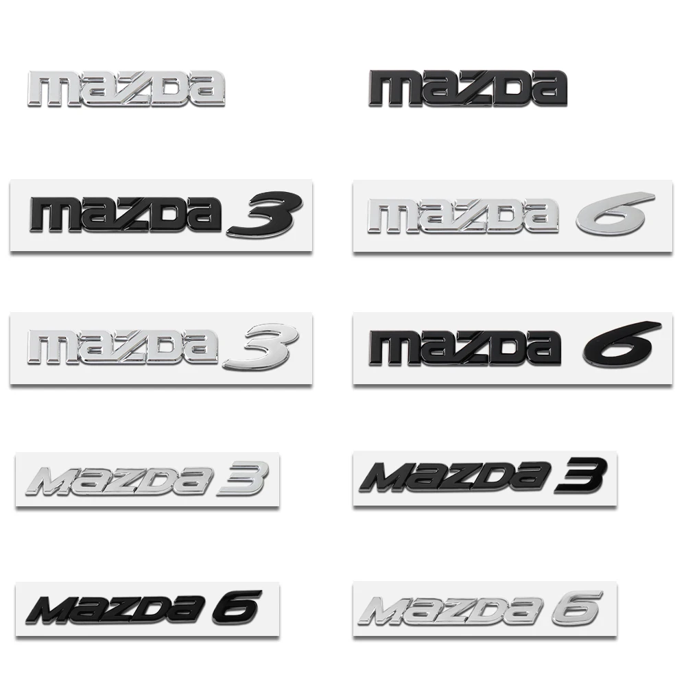 1pc 3D ABS Metal Car Rear Trunk Tail Letters Badge Emblem Logo Sticker For mazda Axela Atenza CX-3 CX-5 CX-8 MS demio MPS 3 6